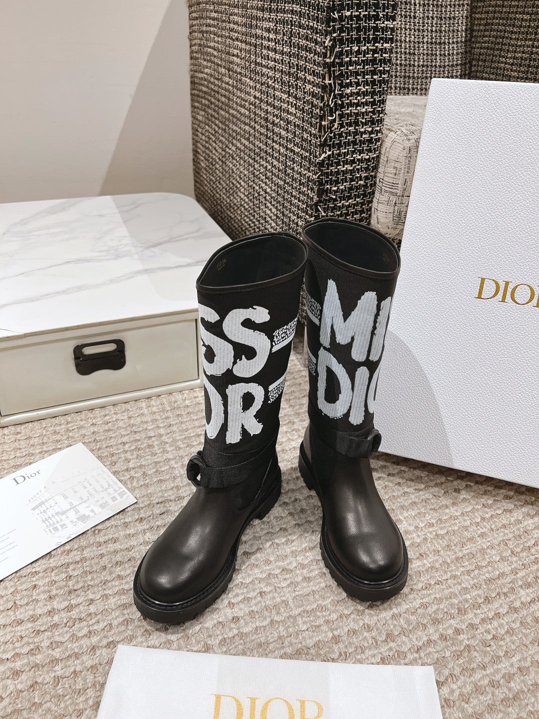 Black Technical Canvas DM Boot