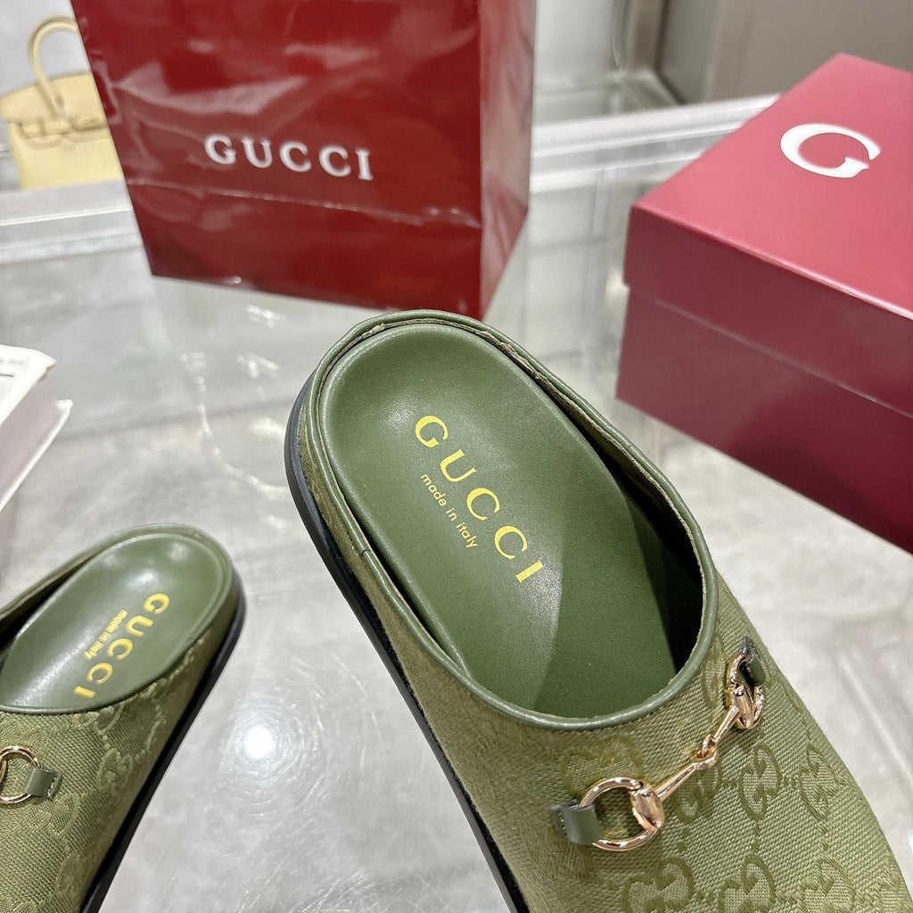 Dark Green Mule With Horsebit