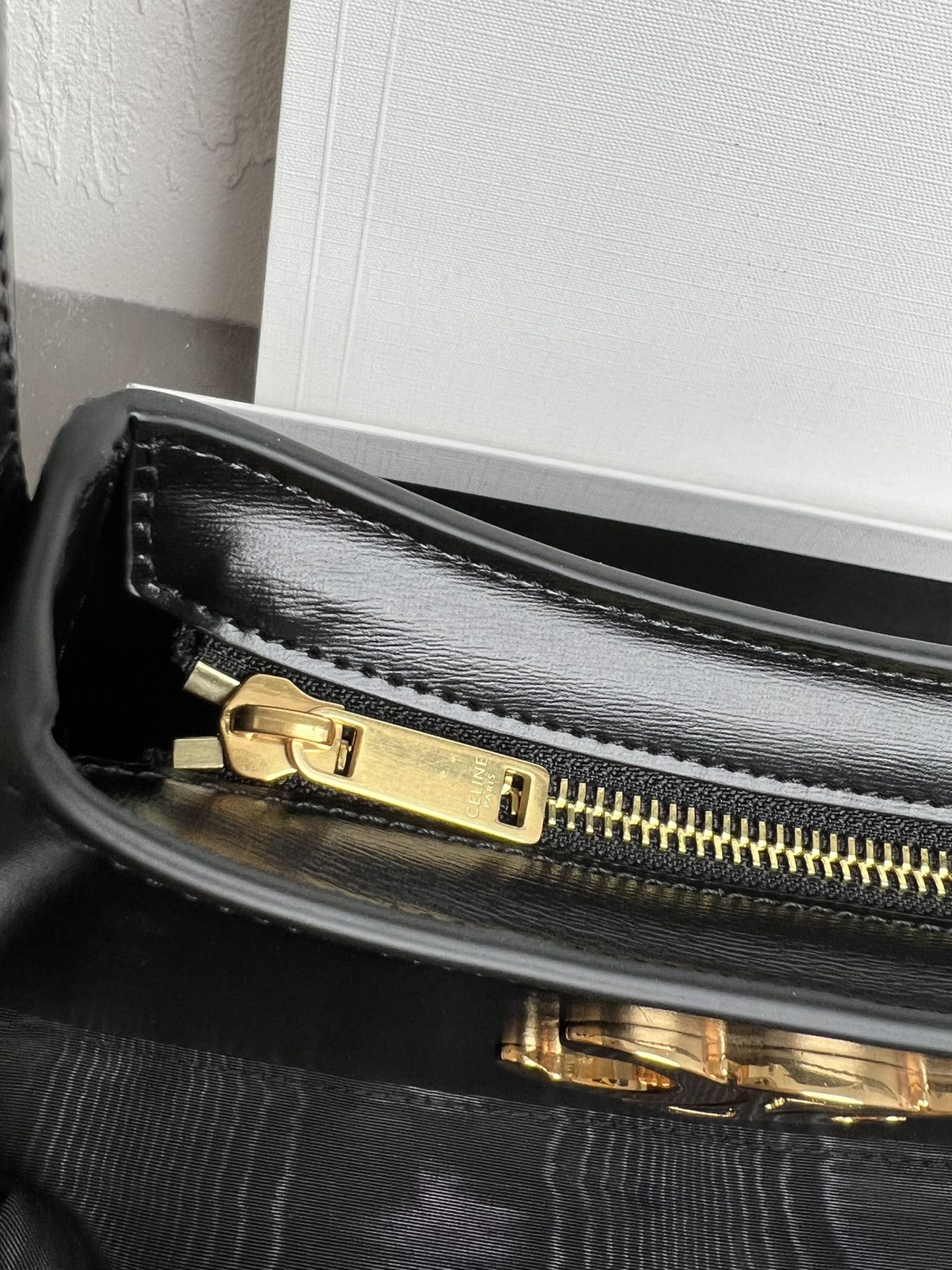 Black Medium CT Bag In Shiny Leather