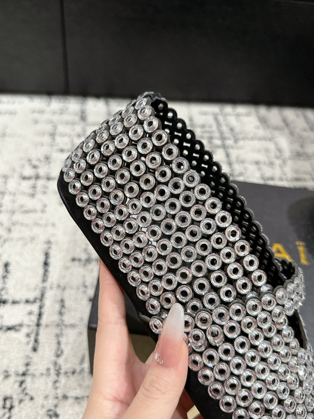 Transparent Ballet Flats In Glass Eyelet