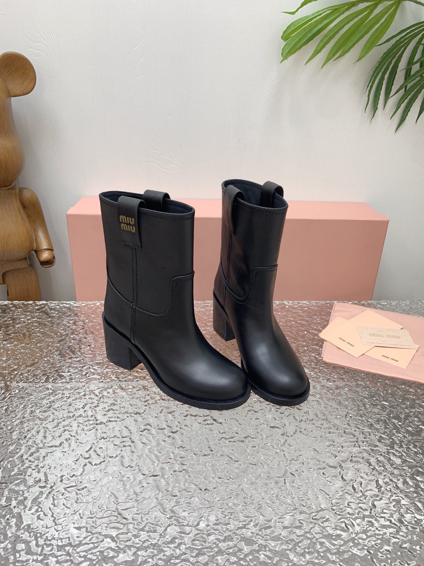 Black MM Leather Booties