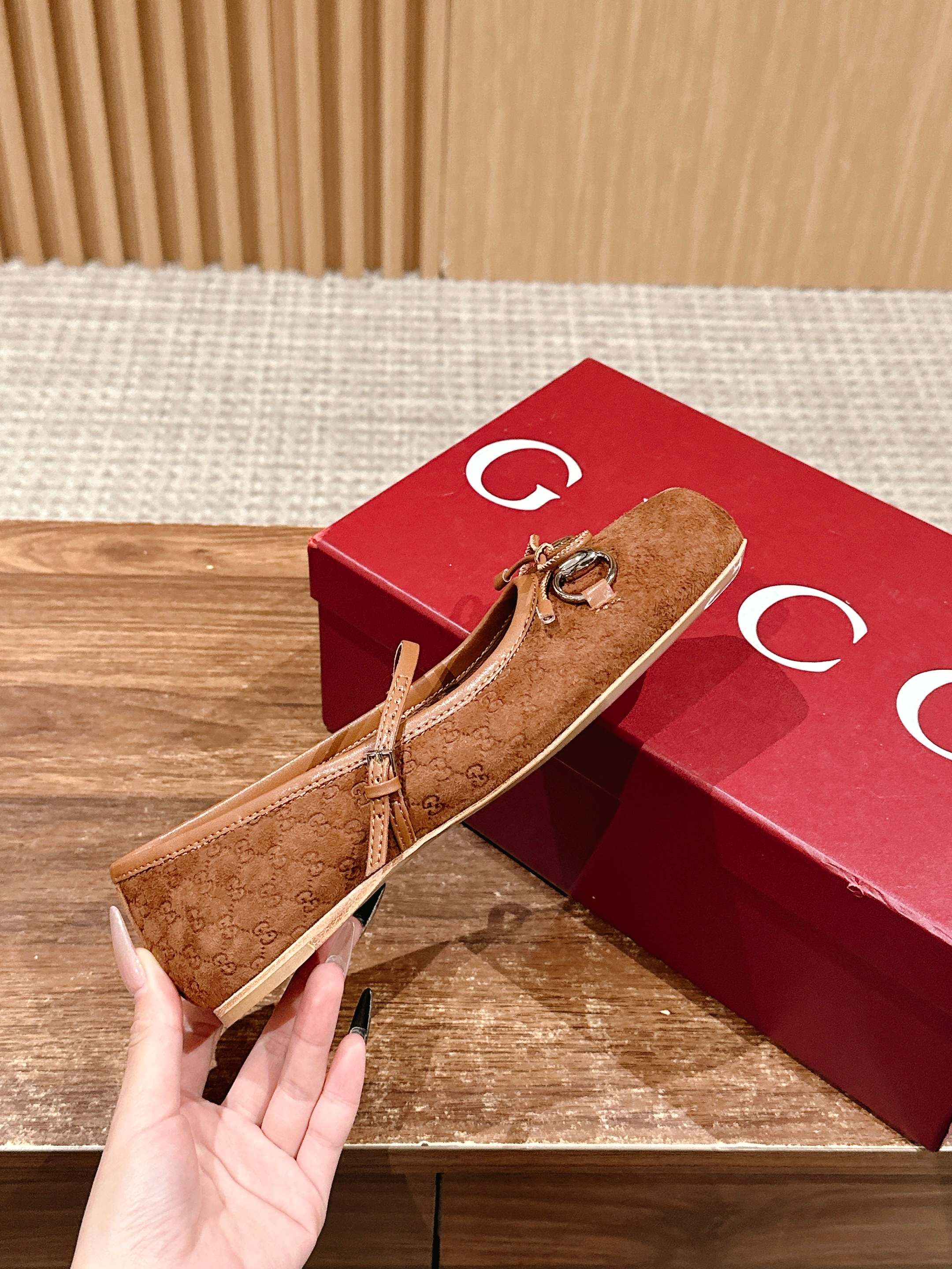 Light Brown Horsebit Ballet Flat