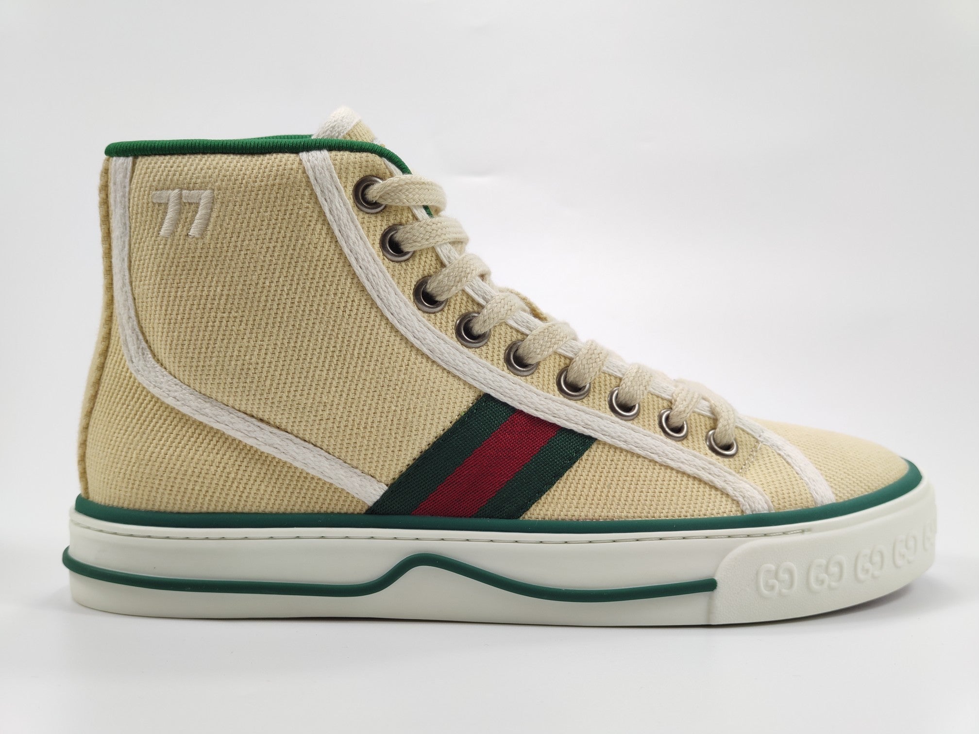 Women's Beige tennis high top sneaker