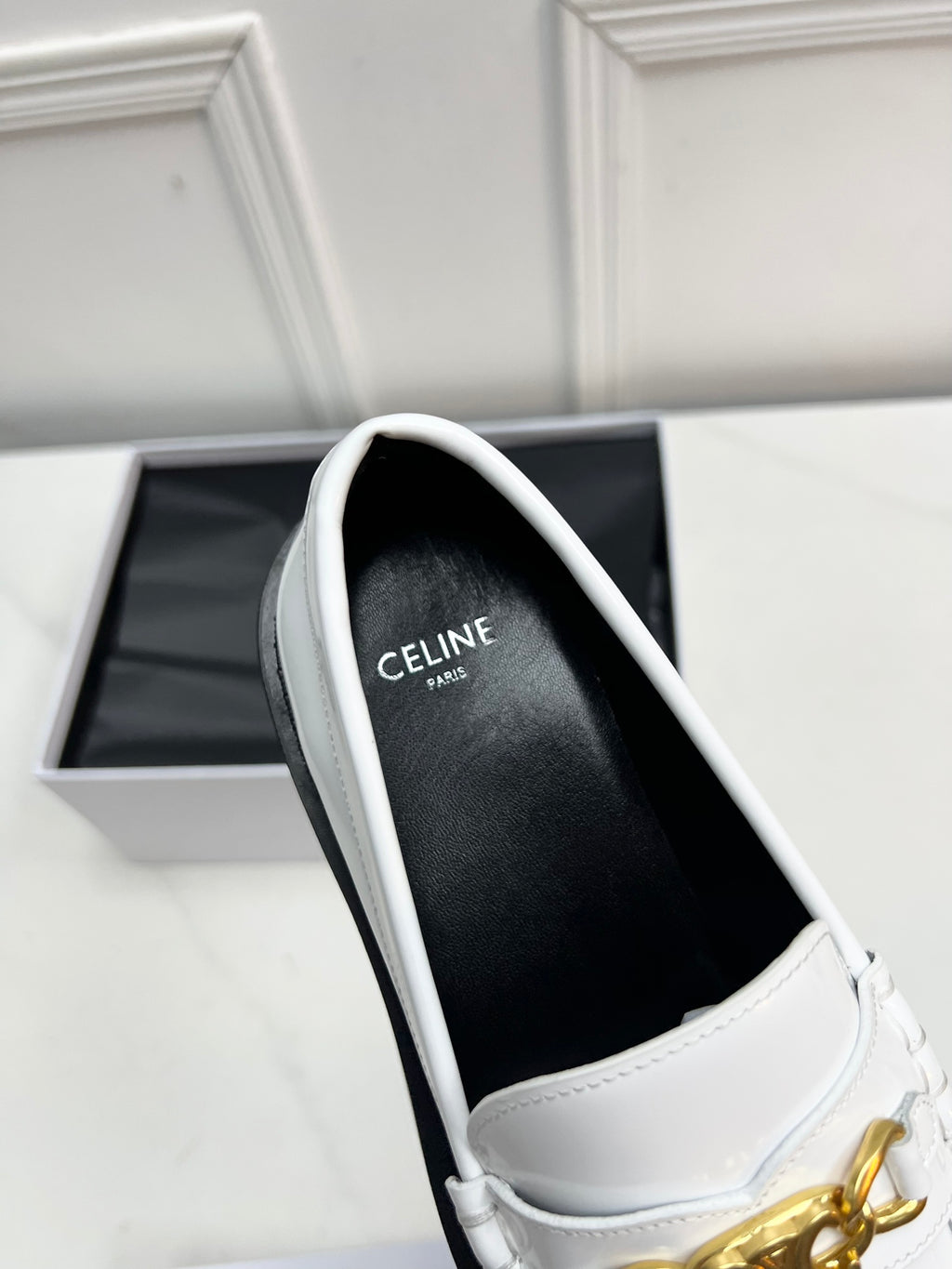 White CM Loafer With Tassels