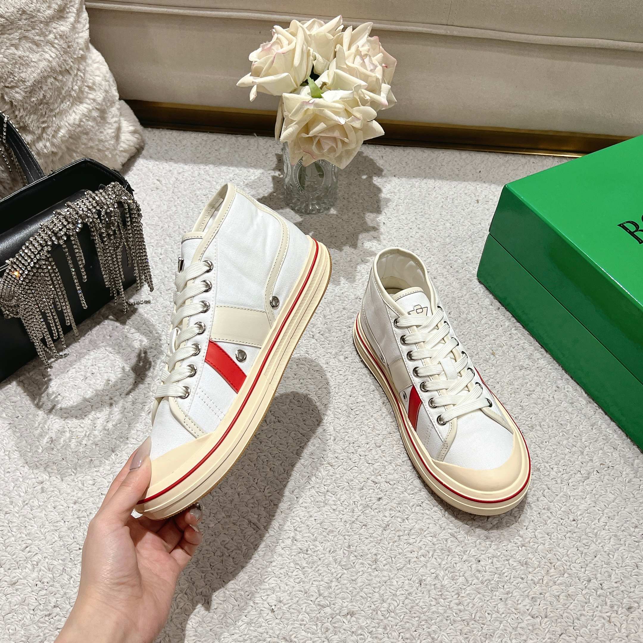 Men's White/Sea Salt Mid-Top Eliot Sneaker