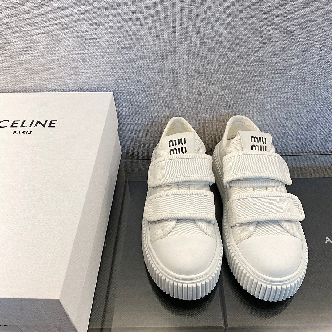White MM denim sneakers