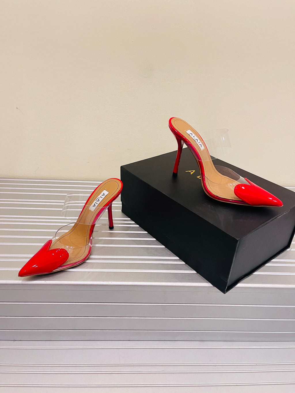 Lacquer Red LC Mules In Patent Leather
