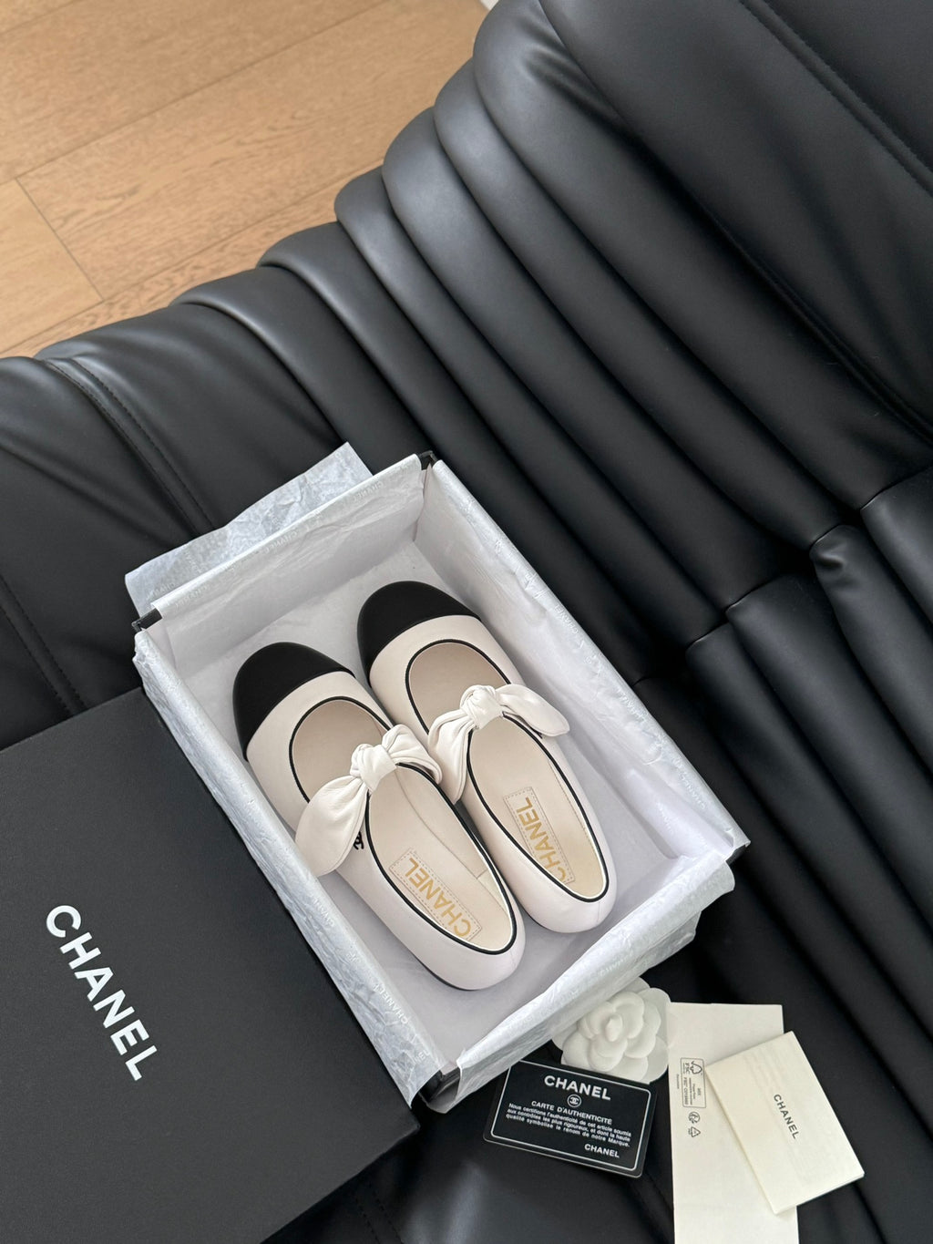 White & Black MJ Ballerinas