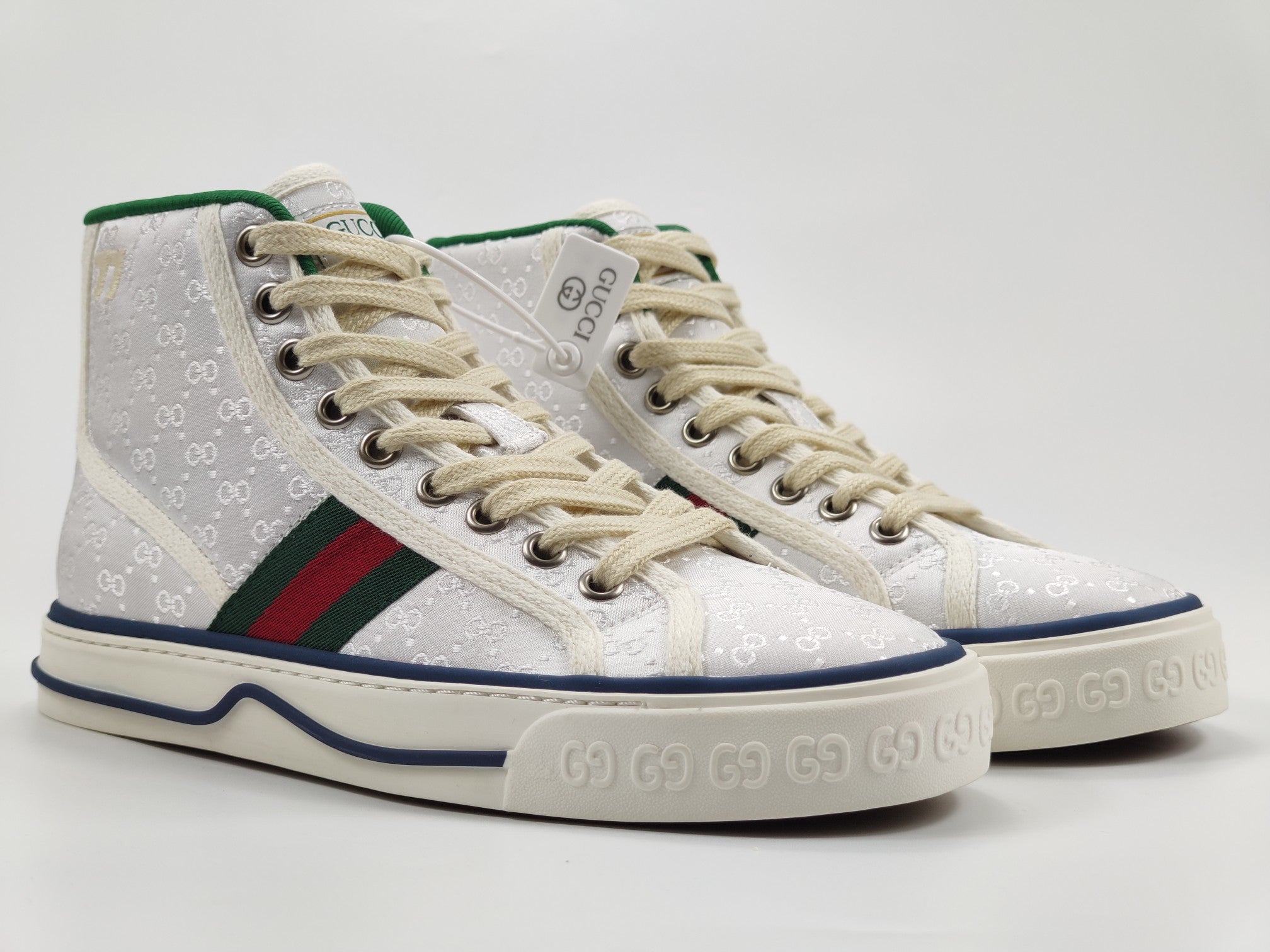 Women's White tennis high top sneaker