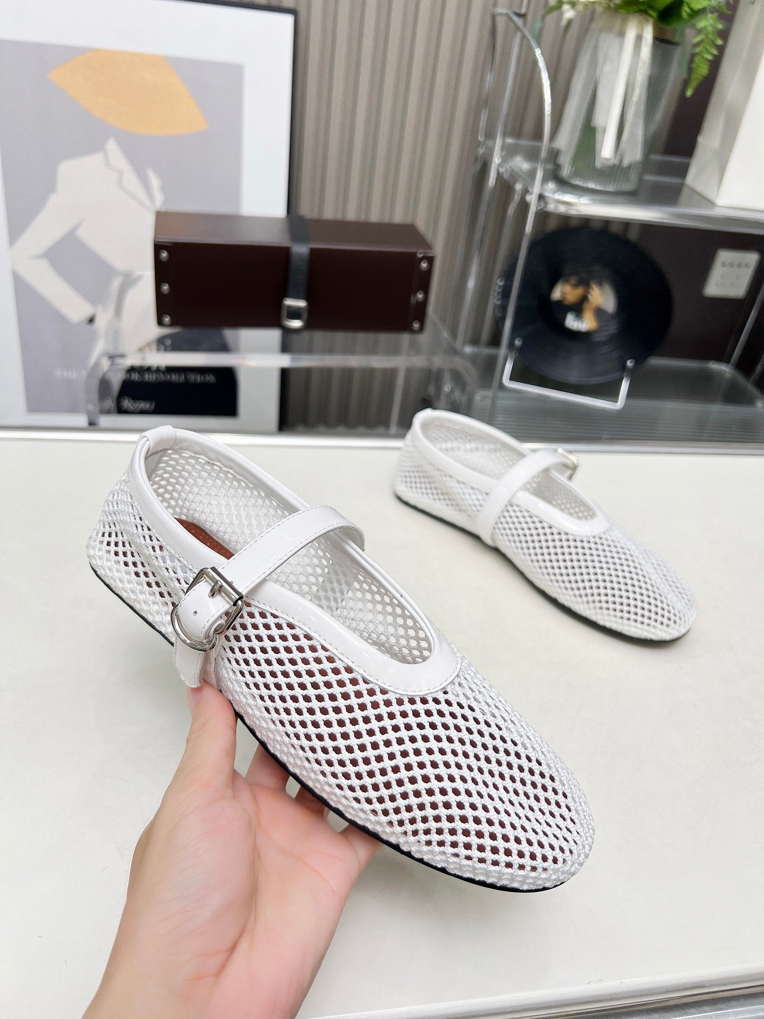 White AF Ballet Flats