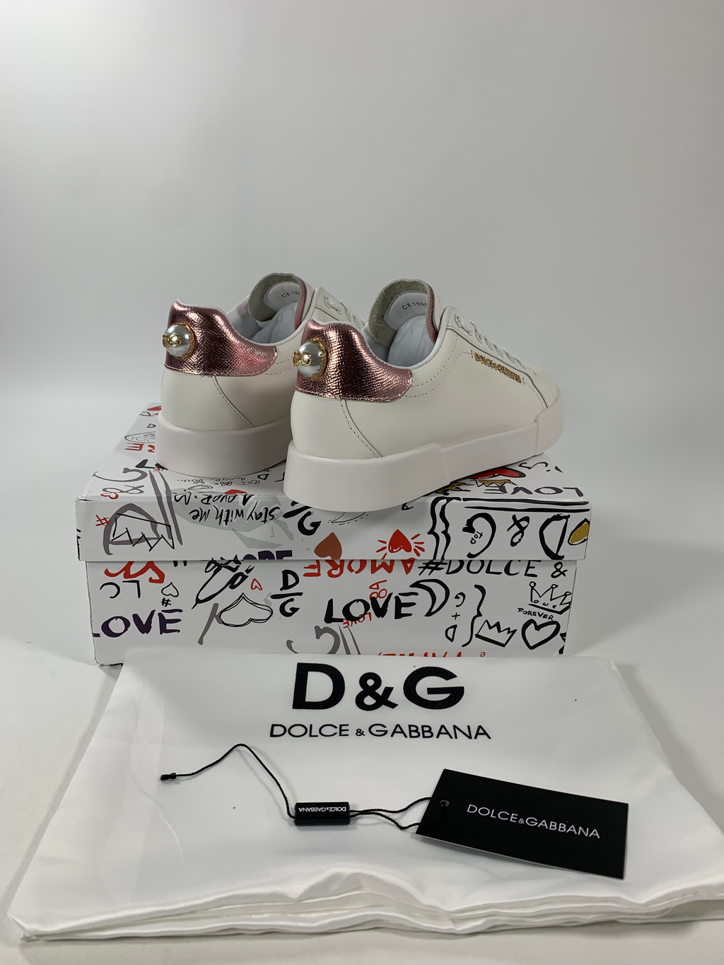 Pink & White DP Sneakers