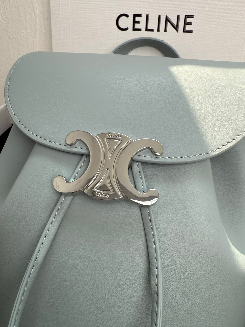 Ice Blue Bonnie Backpackin In Leather