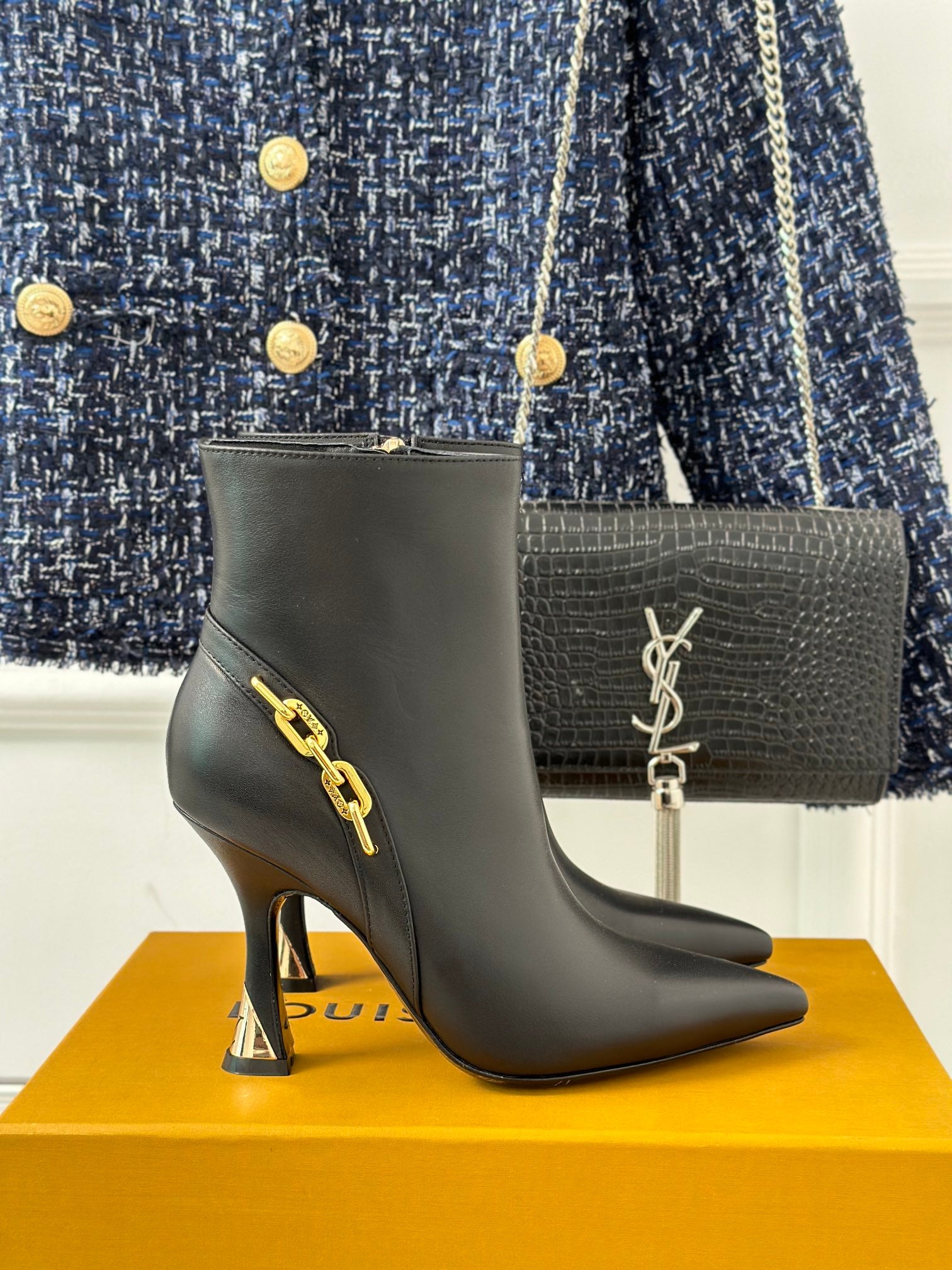Black Sparkle Ankle Boot