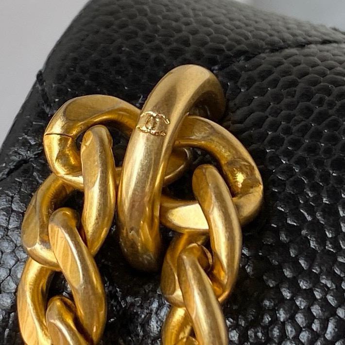 Black Caviar Medium Sweetheart Crush Flap Bag