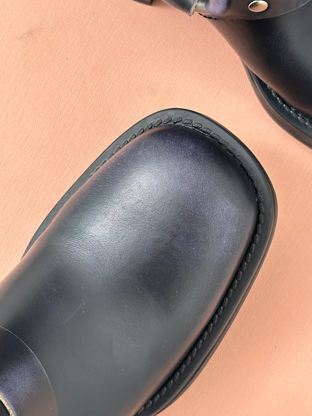 Black Vintage-Look Leather Booties