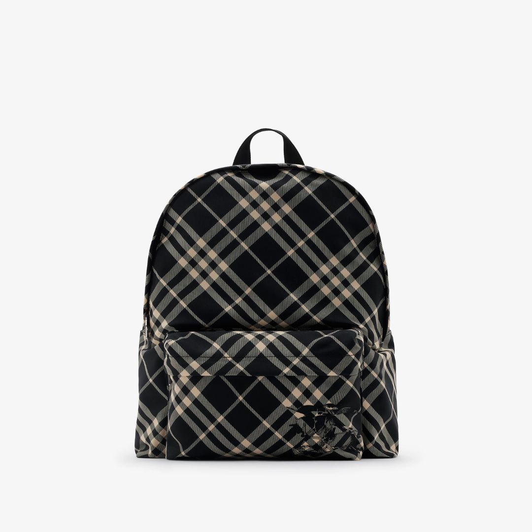 Black Check Backpack