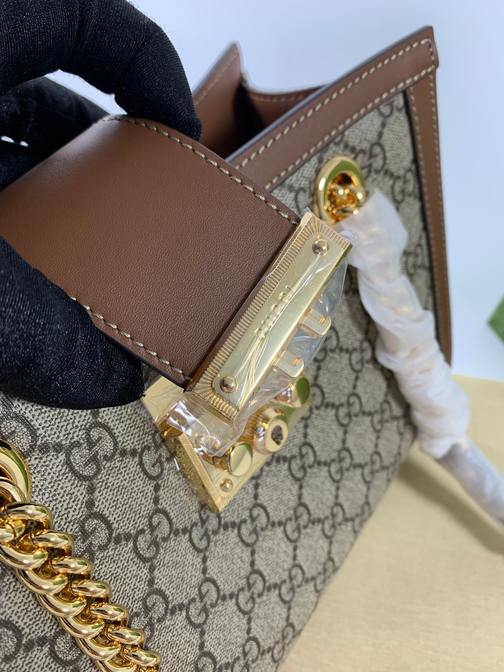 Beige/Brown GP Small Shoulder Bag