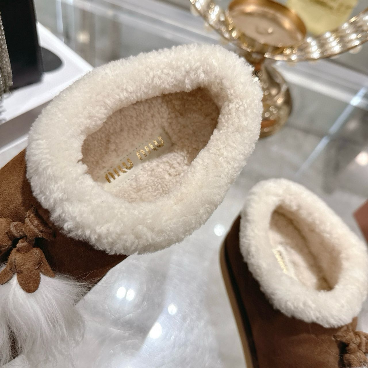 Cocoa Brown Suede & Shearling Mules