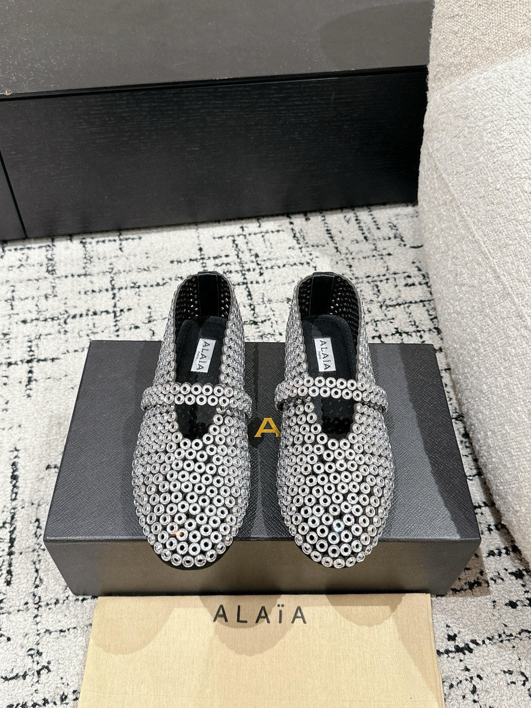 Transparent Ballet Flats In Glass Eyelet