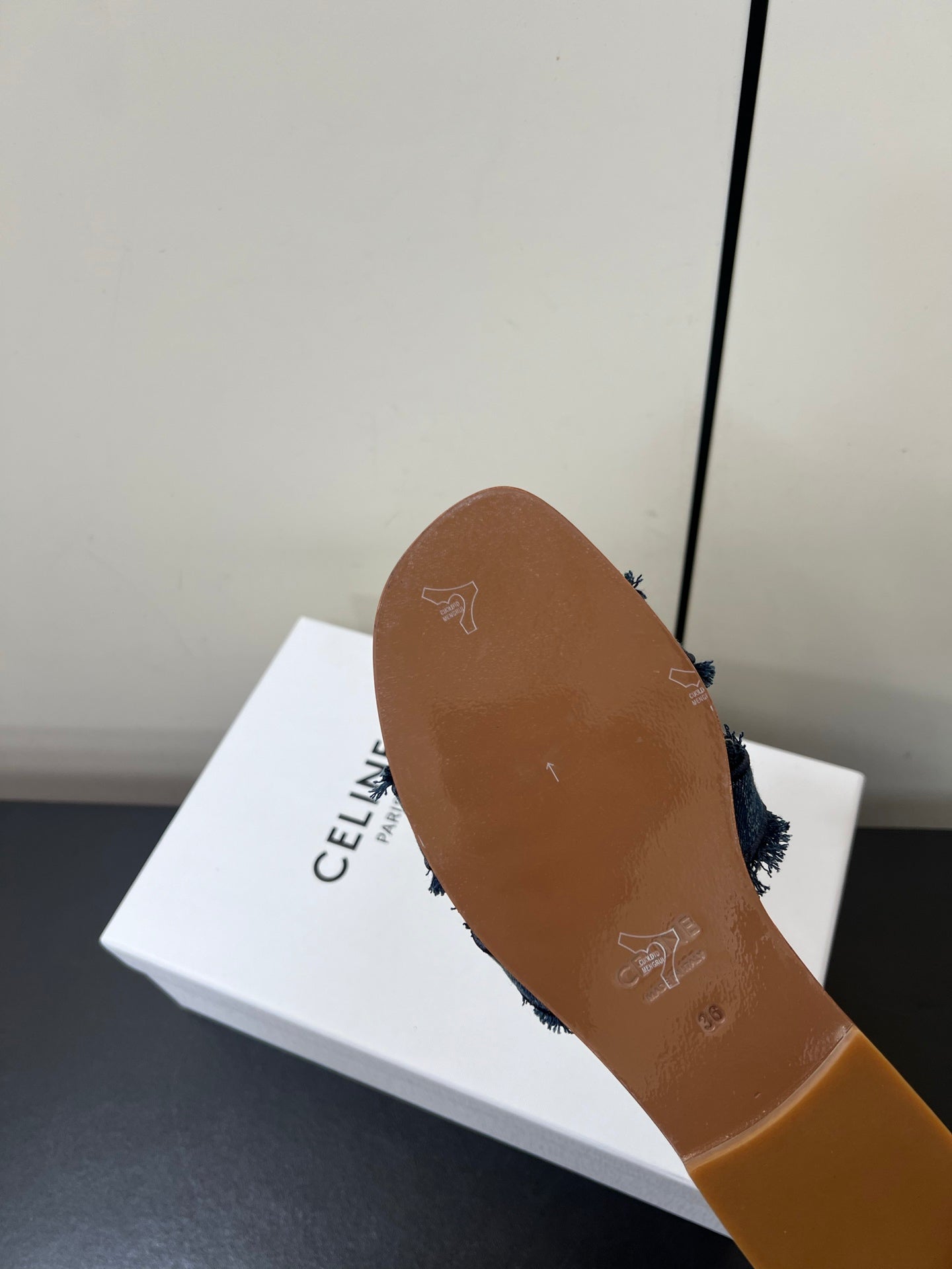 Blue Marina Fringed Mule In Denim