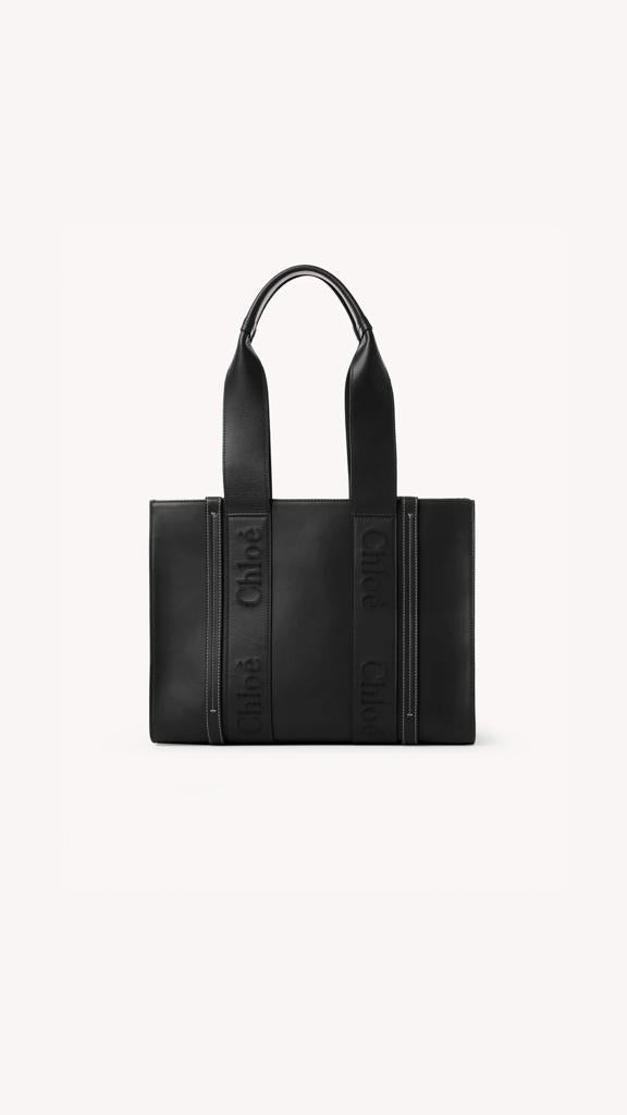 Black CW medium tote bag