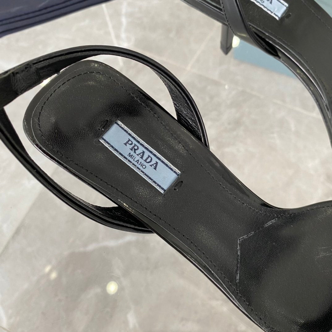 Black PR brushed leather sandals