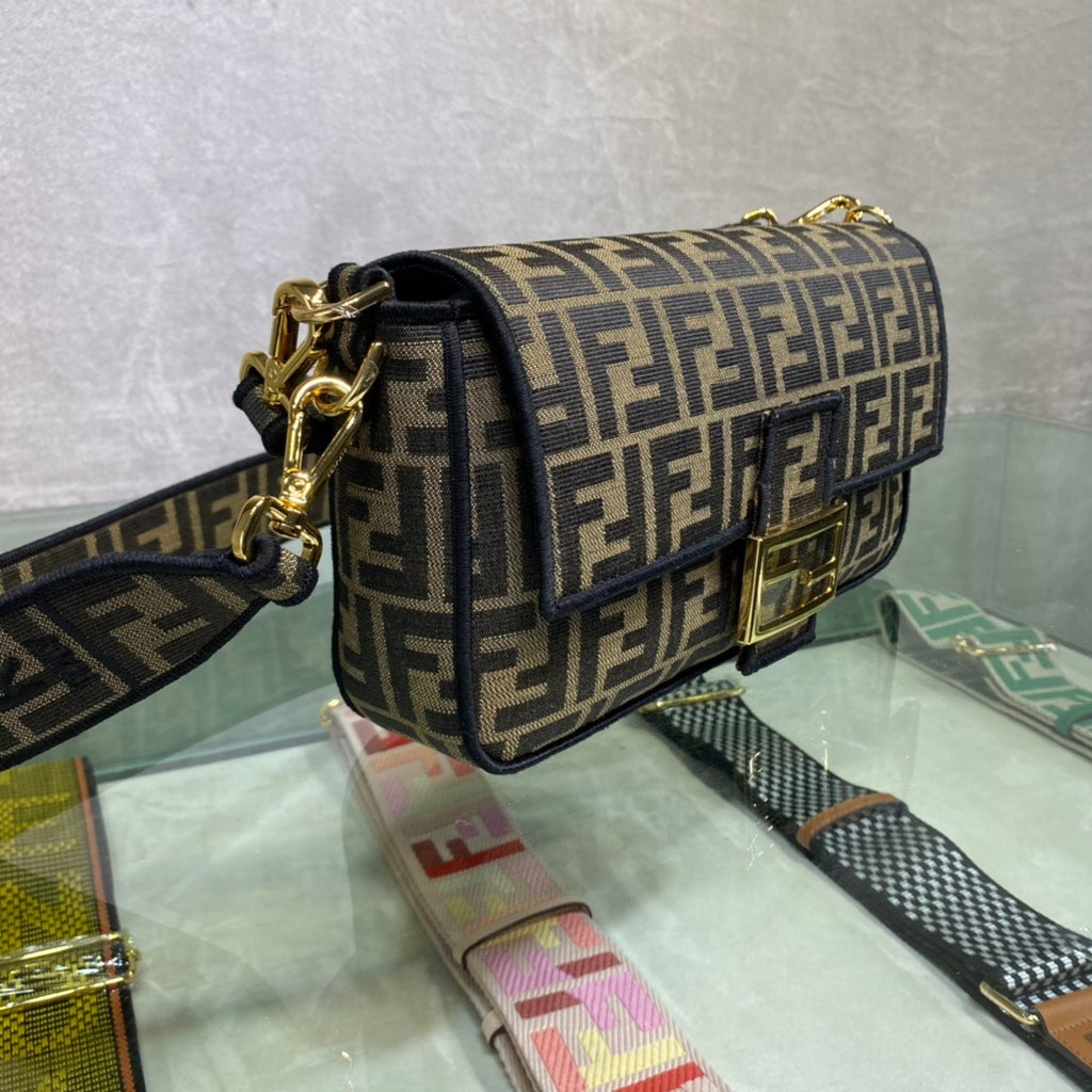 Medium FB brown fabric bag