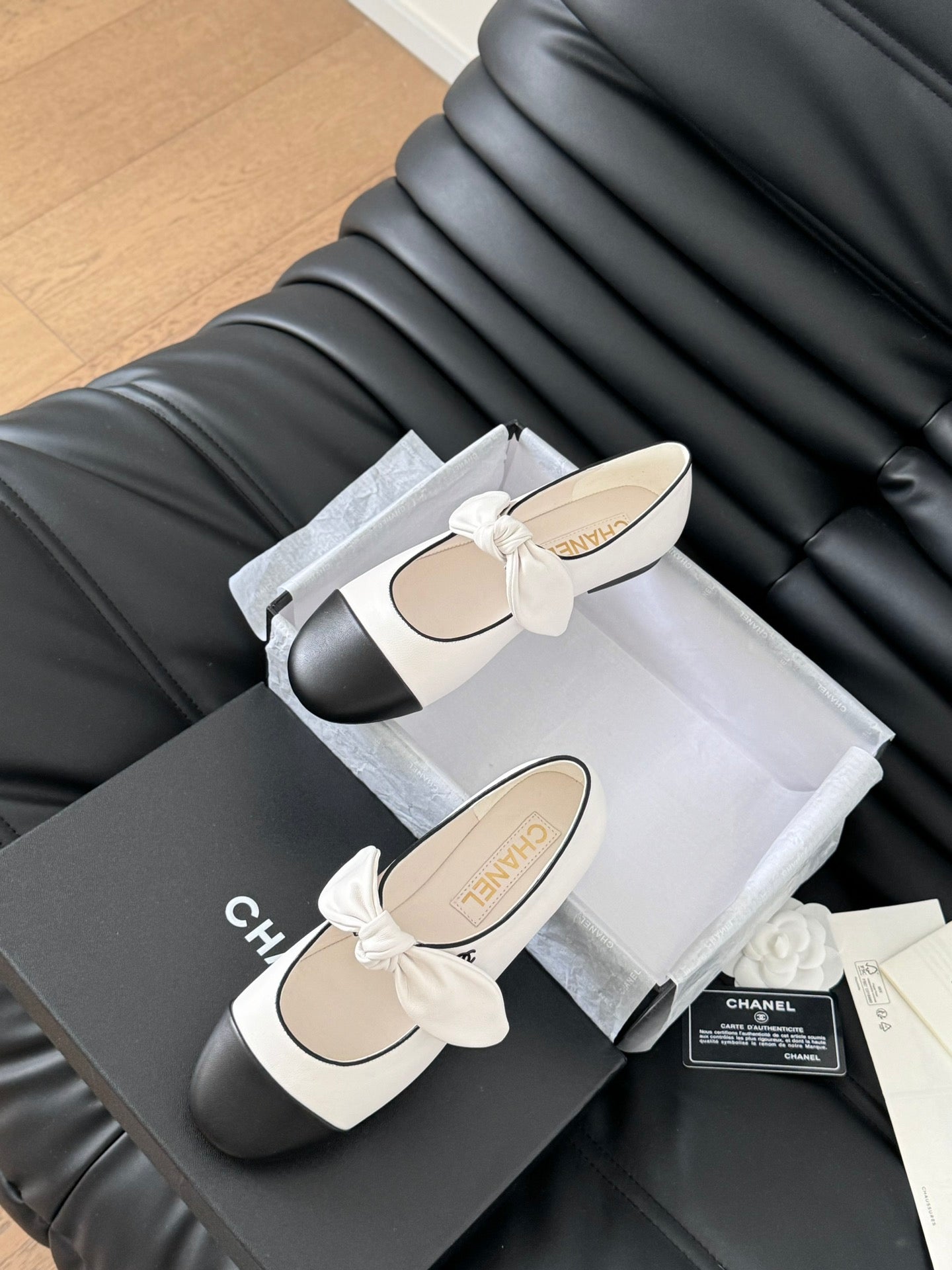 White & Black MJ Ballerinas