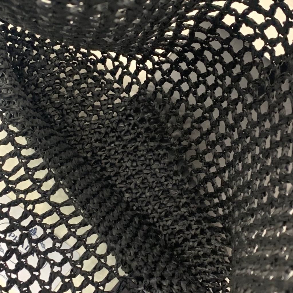 Black large raffia tote bag