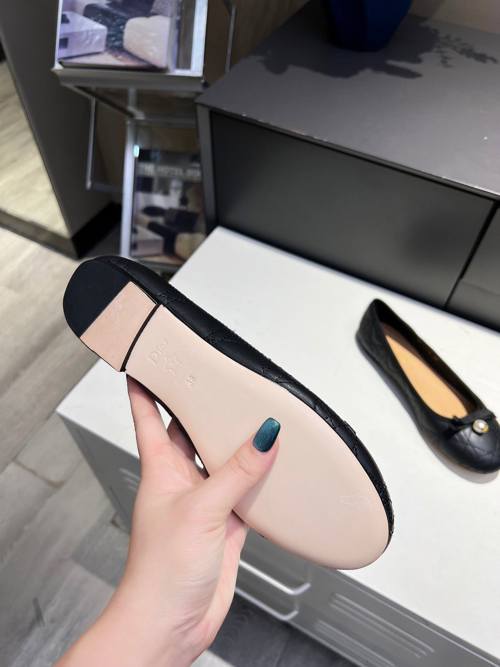 Black Quilted Ballet Flat