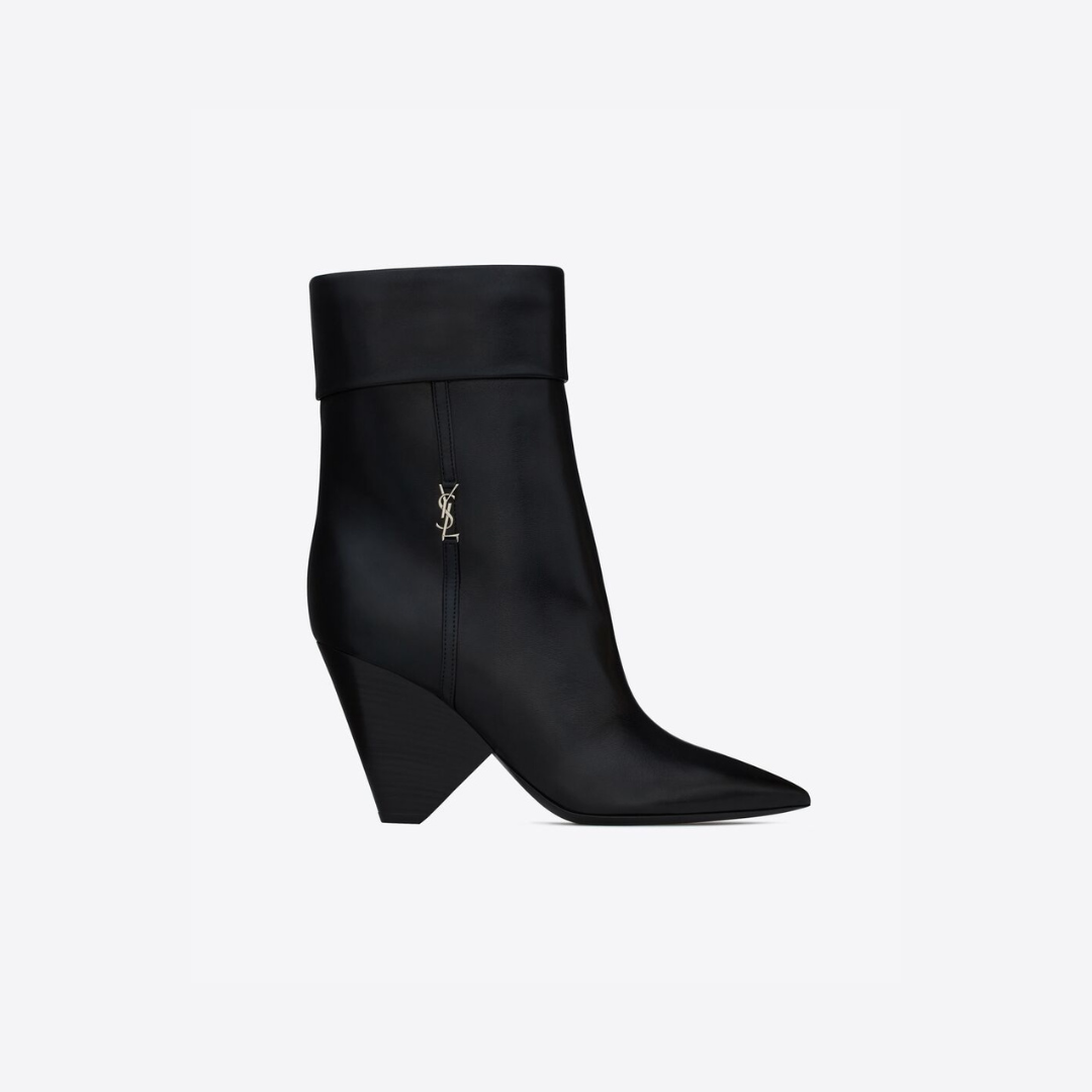 Black YN Booties In Smooth Leather