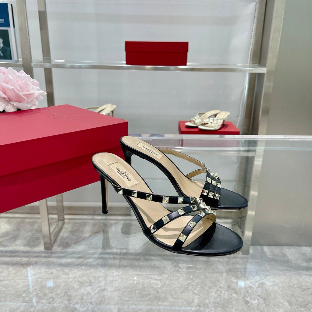 Black VR 80mm mule sandal