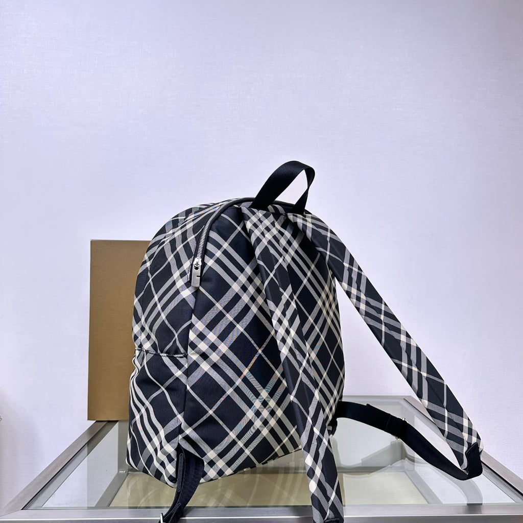 Black Check Backpack