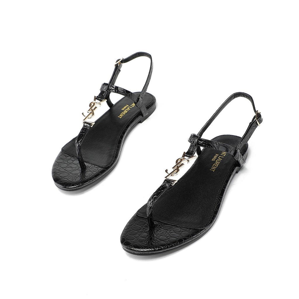 Black SC open-toe sandals