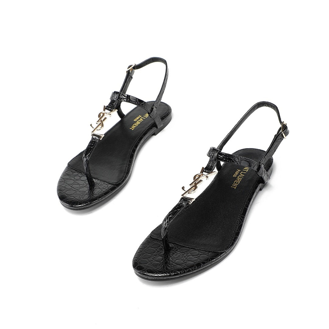 Black SC open-toe sandals