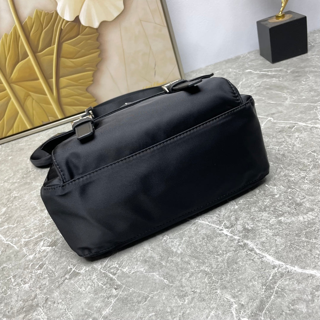 Black Re-Nylon Shoulder Bag