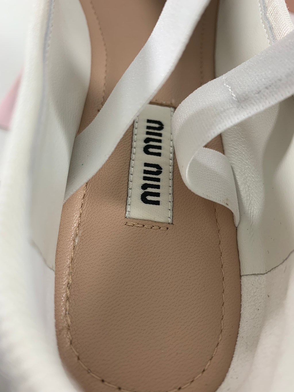 White M Satin ballerinas