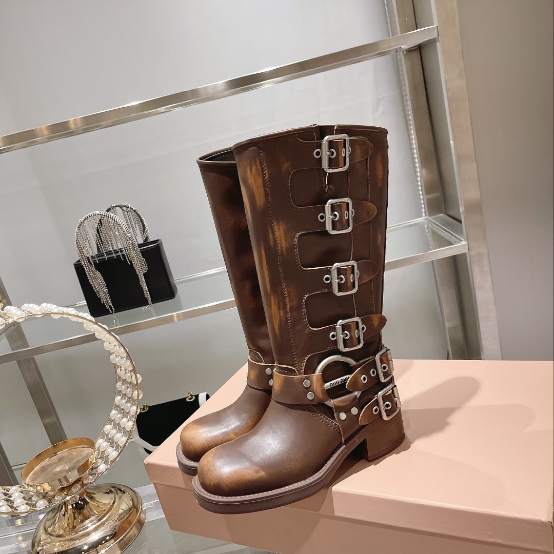 Sienna leather biker boots