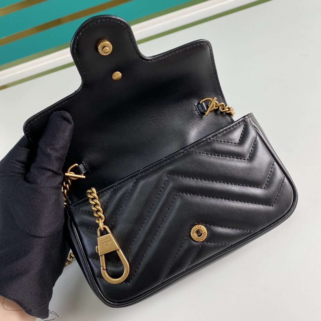 Black GM super mini shoulder bag