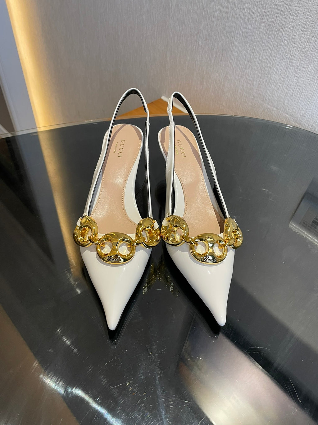 Ivory Slingback With Chain