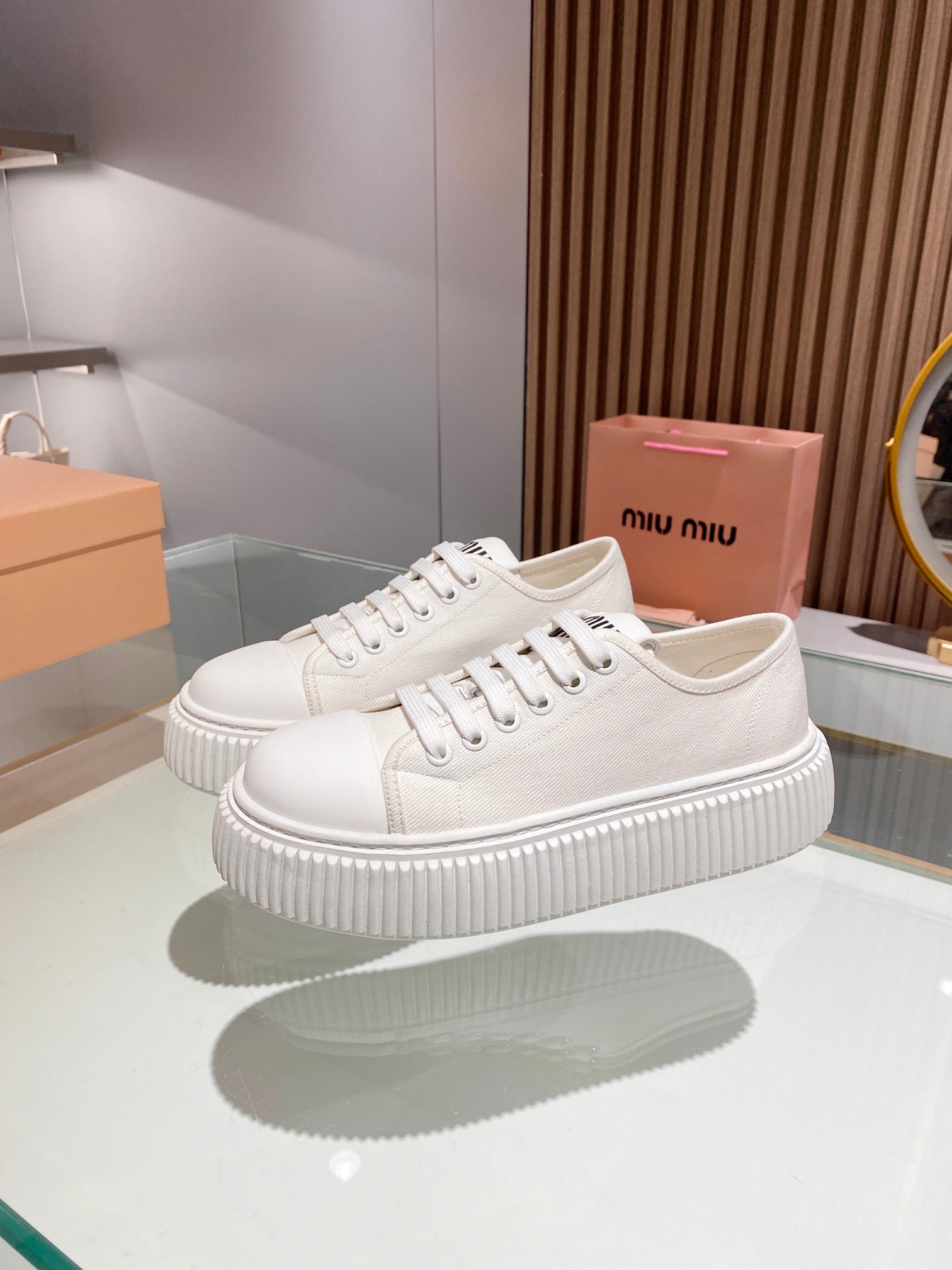 White denim sneakers