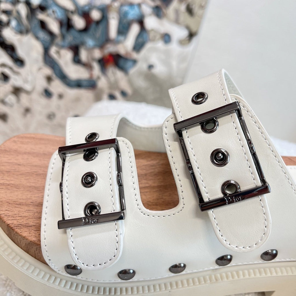 White DQ strap sandal