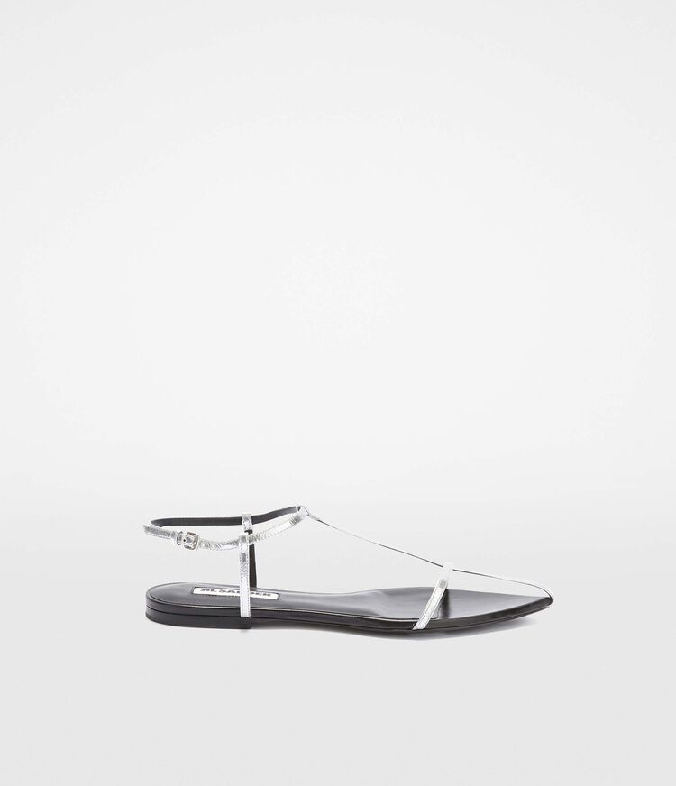 Silver JS Flat Sandals