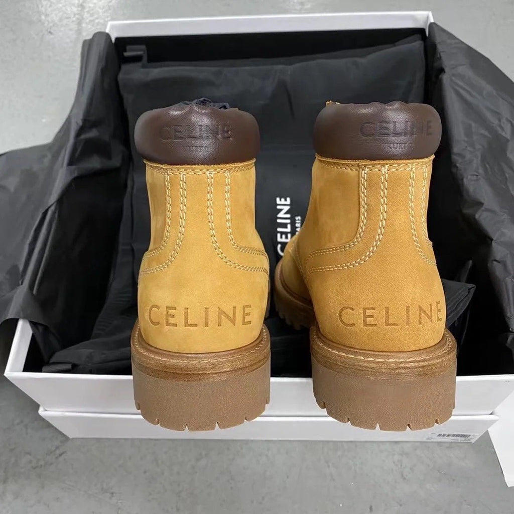 Light tan high lace-up boot