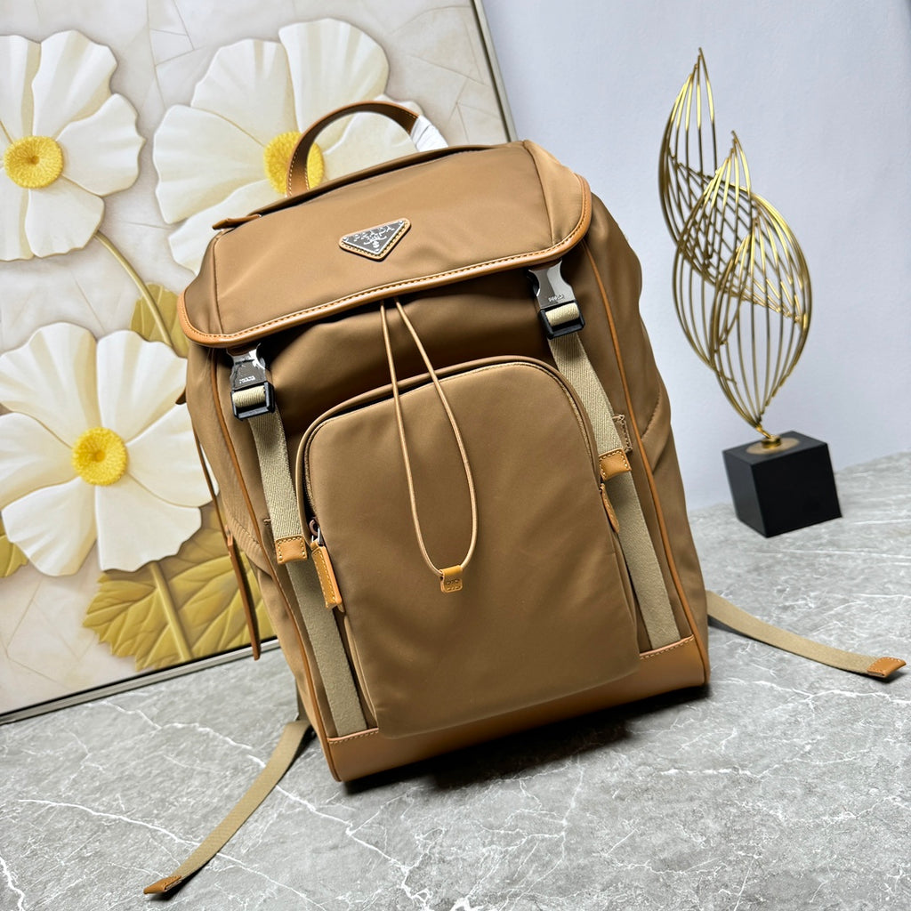 Cork Beige Re-Nylon & Leather Backpack