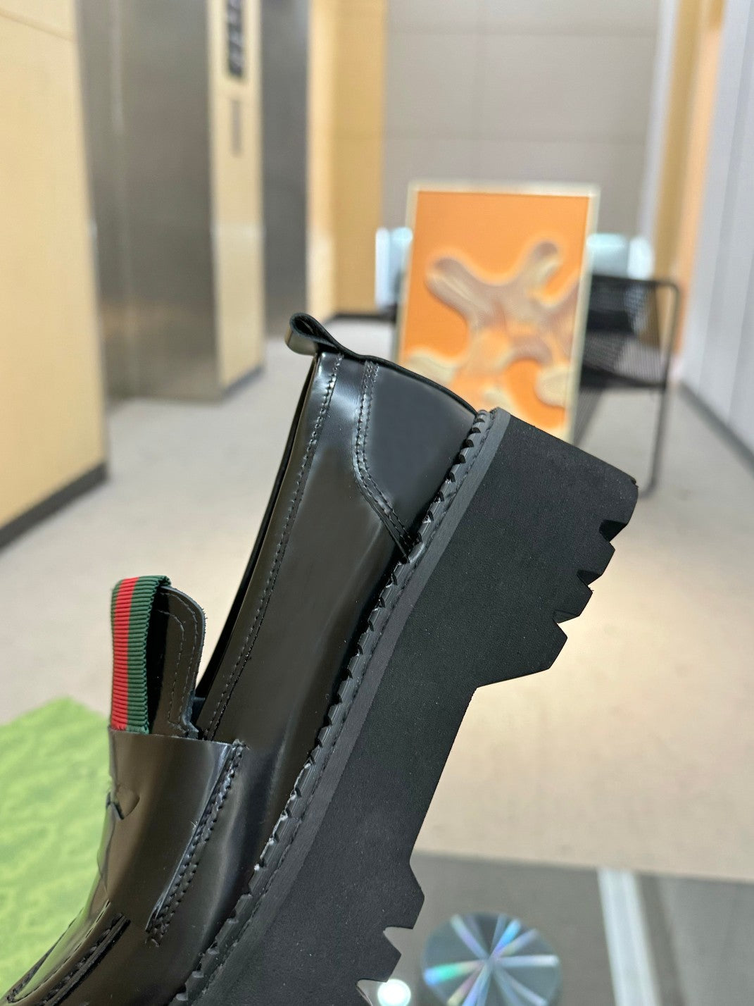 Black Loafer With Web