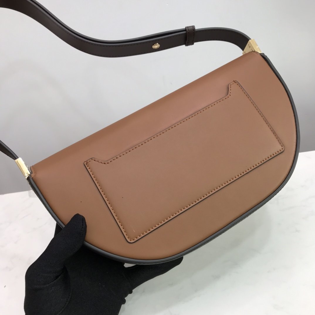 Warm tan small leather BO bag