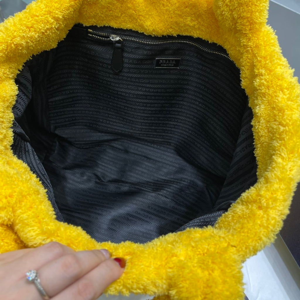 Yellow & Black terry tote bag