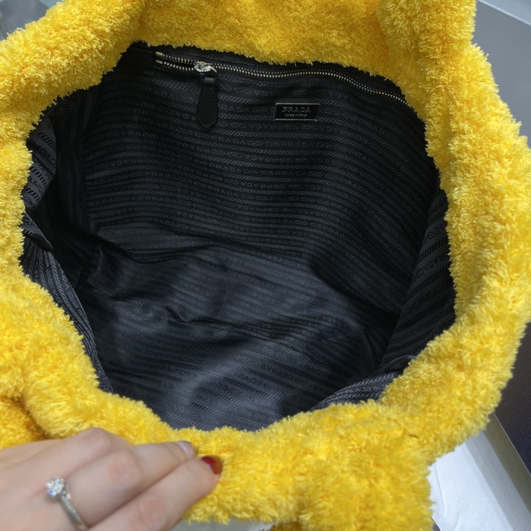 Yellow & Black terry tote bag