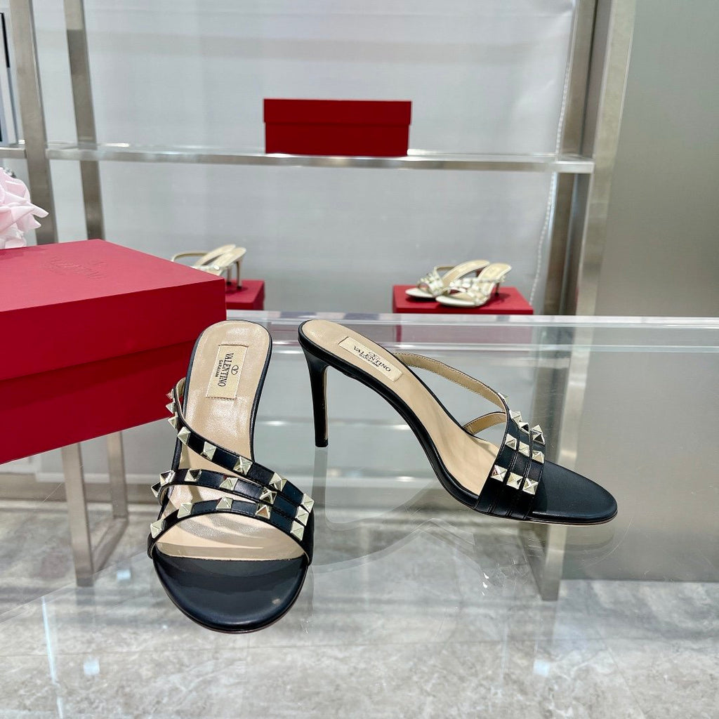 Black VR 80mm mule sandal